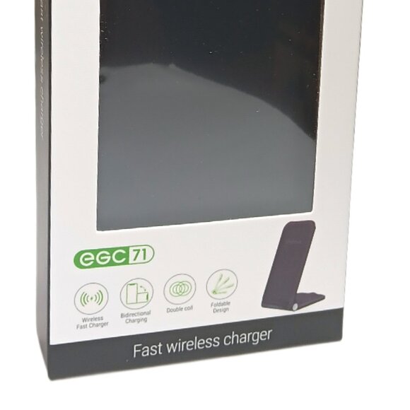 EG Tech Fast Wireless Charger Black Portable Foldable Double Coil Universal New - Picture 3 of 3